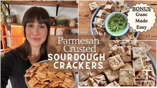 Parmesan Crusted Sourdough Crackers