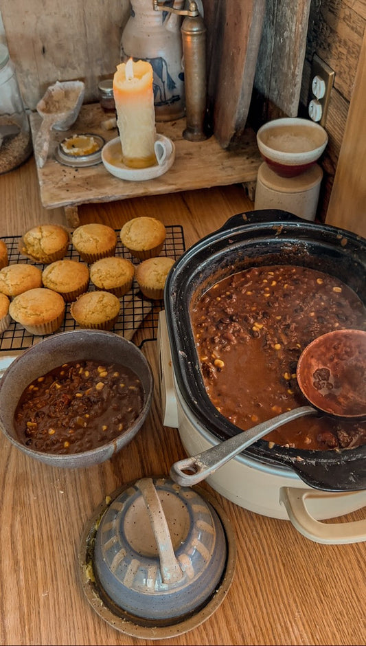 Choclate Chili and Sourdough Corn Bread Muffins